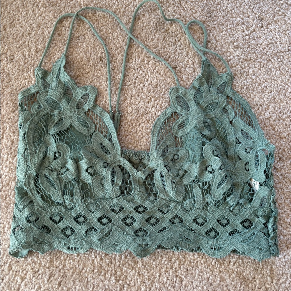 FP Movement by Free People Sage Green Crochet Bralette